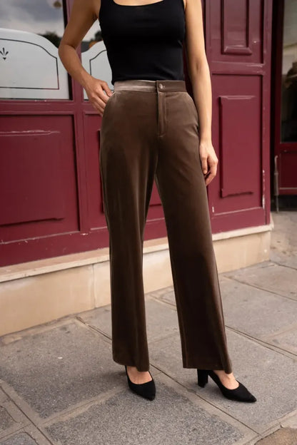 Gerade geschnittene Samthose