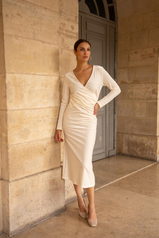 Midi Wickelkleid aus Samt