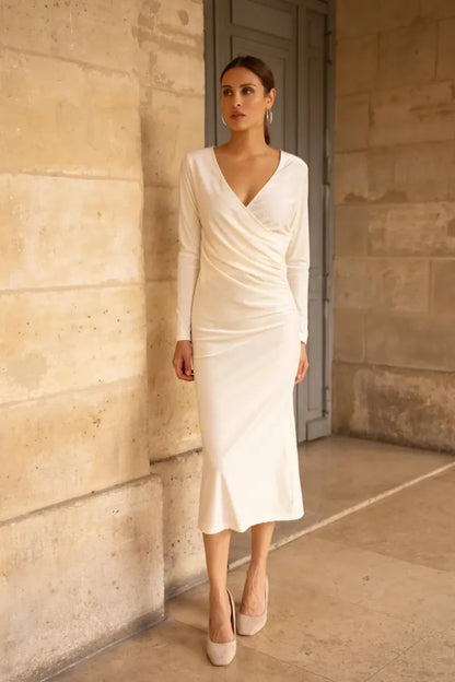 Midi Wickelkleid aus Samt