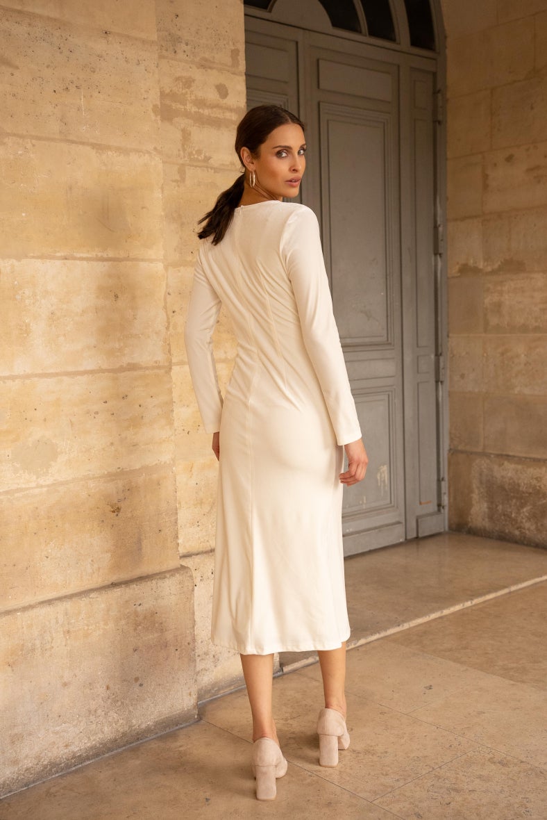 Midi Wickelkleid aus Samt
