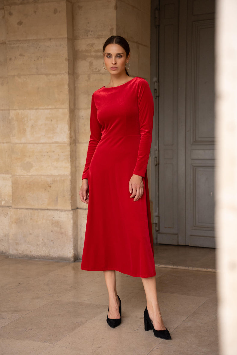 Midikleid aus Samt
