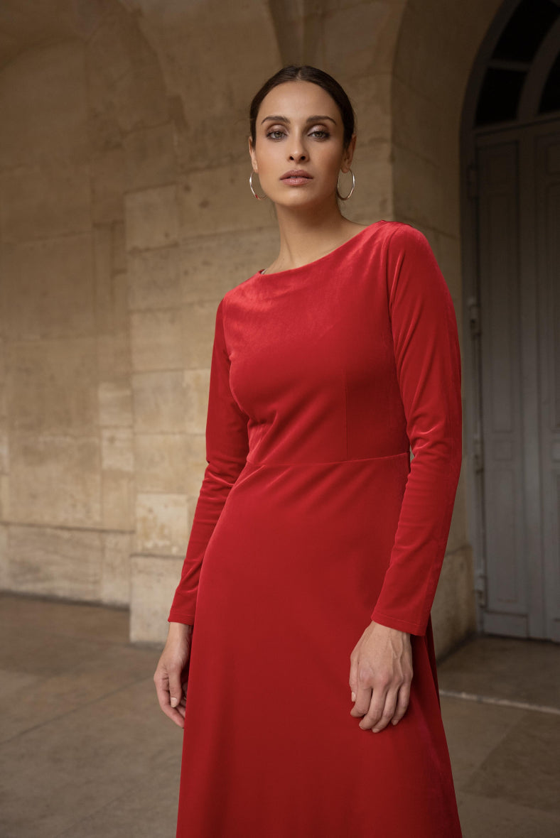 Midikleid aus Samt