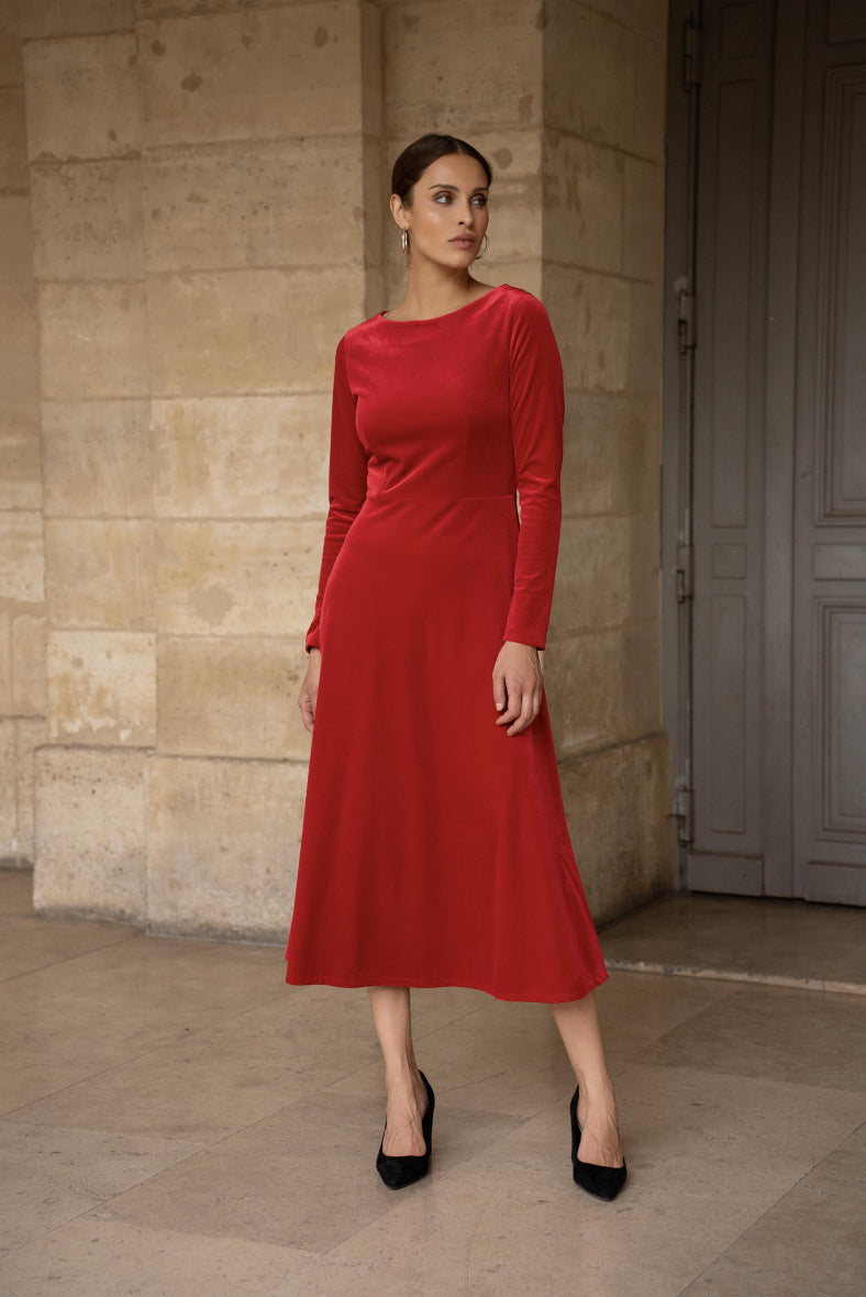 Midikleid aus Samt