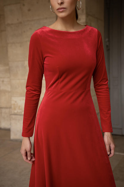 Midikleid aus Samt
