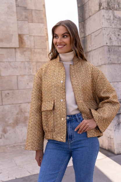 Glänzende Bomberjacke Oversize