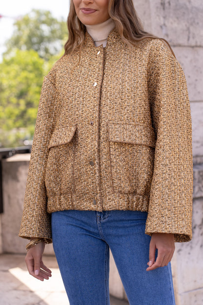 Glänzende Bomberjacke Oversize