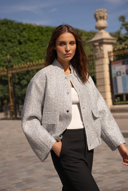 Glänzende Bomberjacke Oversize