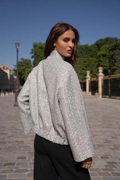 Glänzende Bomberjacke Oversize