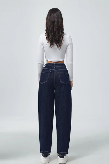 Barrel-Jeans aus softem Baumwoll-Mix