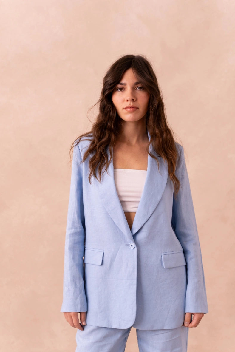 Oversize Leinen-Blazer