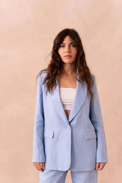 Oversize Leinen-Blazer