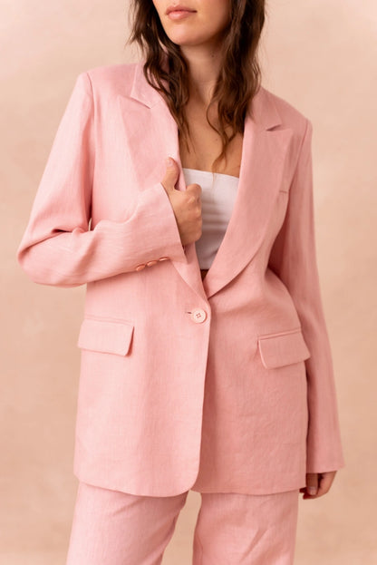 Oversize Leinen-Blazer