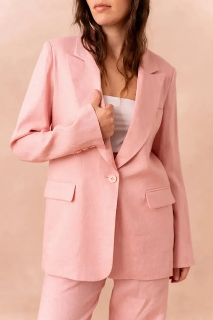 Oversize Leinen-Blazer