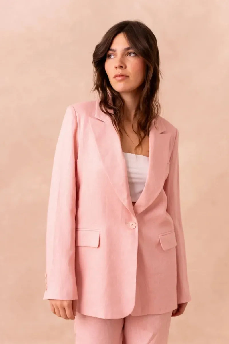Oversize Leinen-Blazer