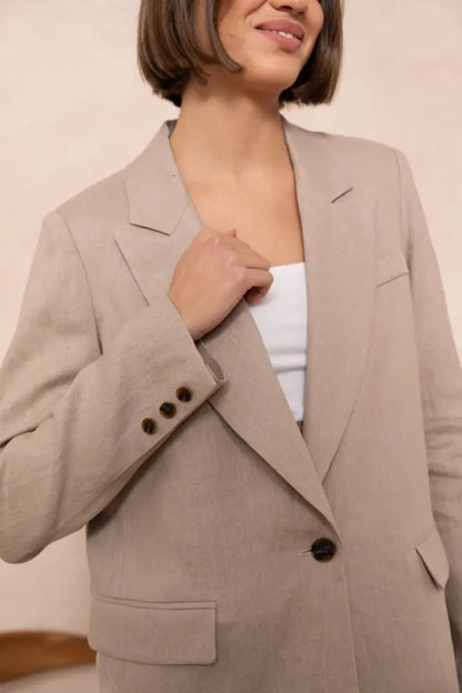 Oversize Leinen-Blazer