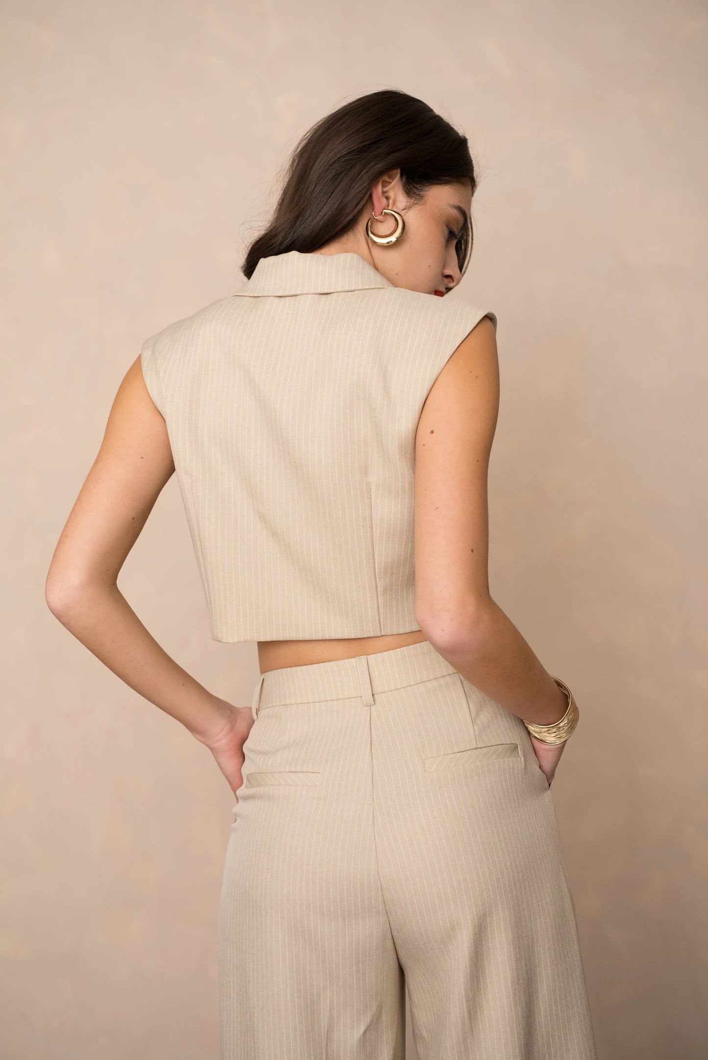 Ärmelloser gestreifter Blazer