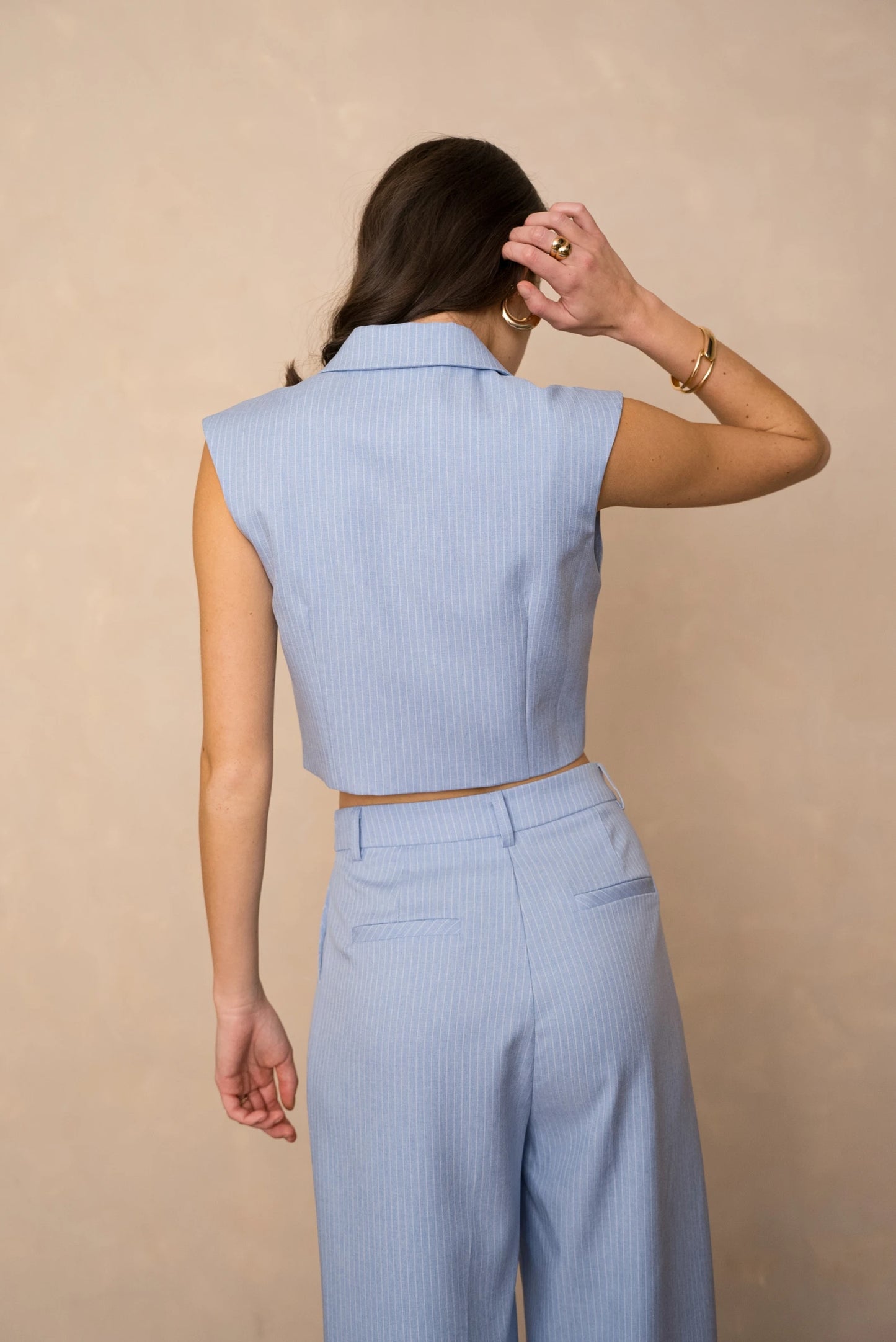 Ärmelloser gestreifter Blazer