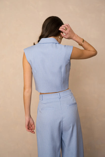 Ärmelloser gestreifter Blazer