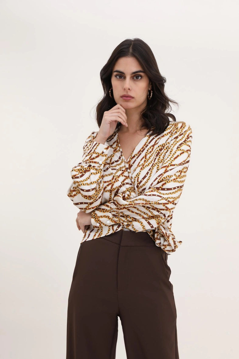 Bedruckte Wickelbluse