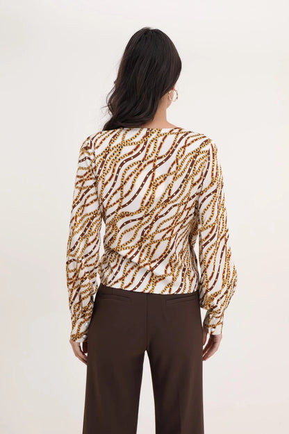 Bedruckte Wickelbluse