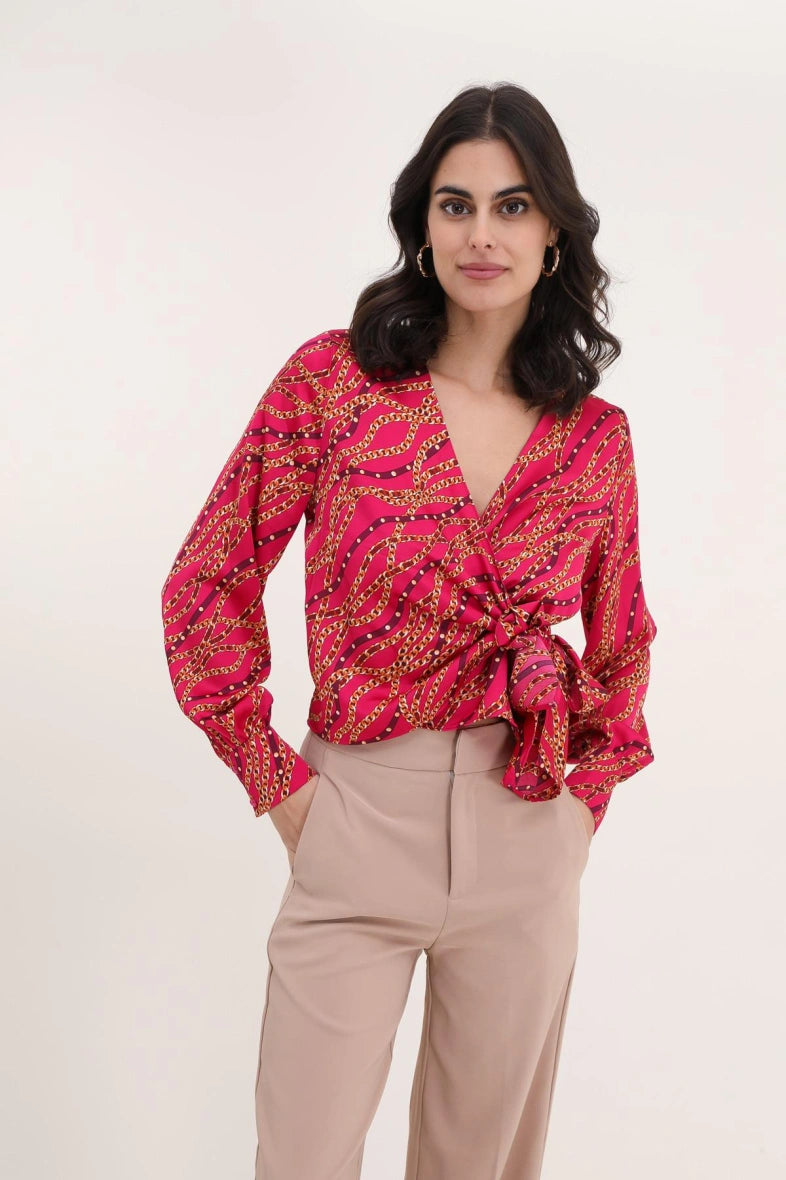 Bedruckte Wickelbluse