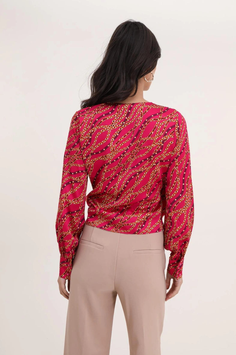 Bedruckte Wickelbluse