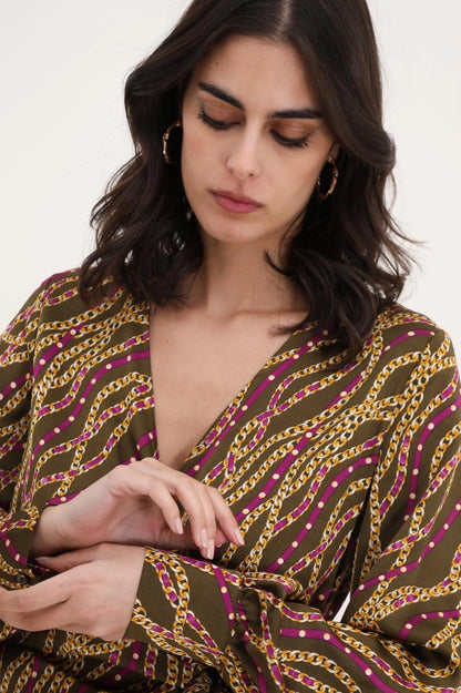 Bedruckte Wickelbluse