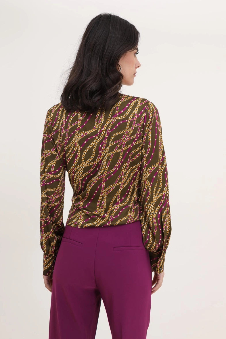 Bedruckte Wickelbluse