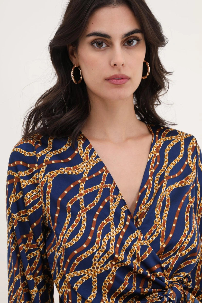 Bedruckte Wickelbluse