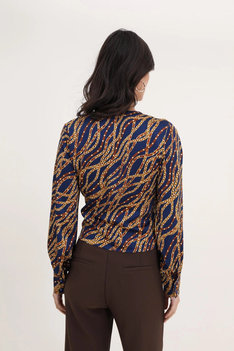 Bedruckte Wickelbluse