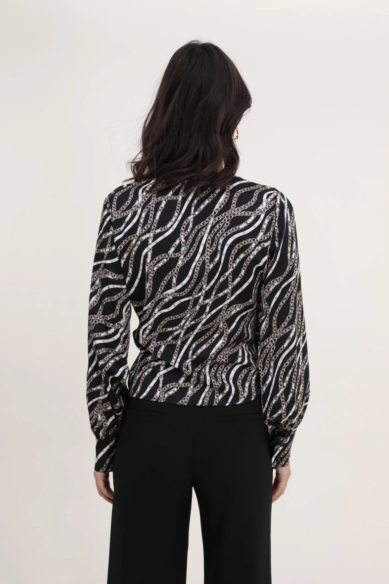 Bedruckte Wickelbluse