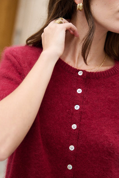 Kurzarm Angora Cardigan