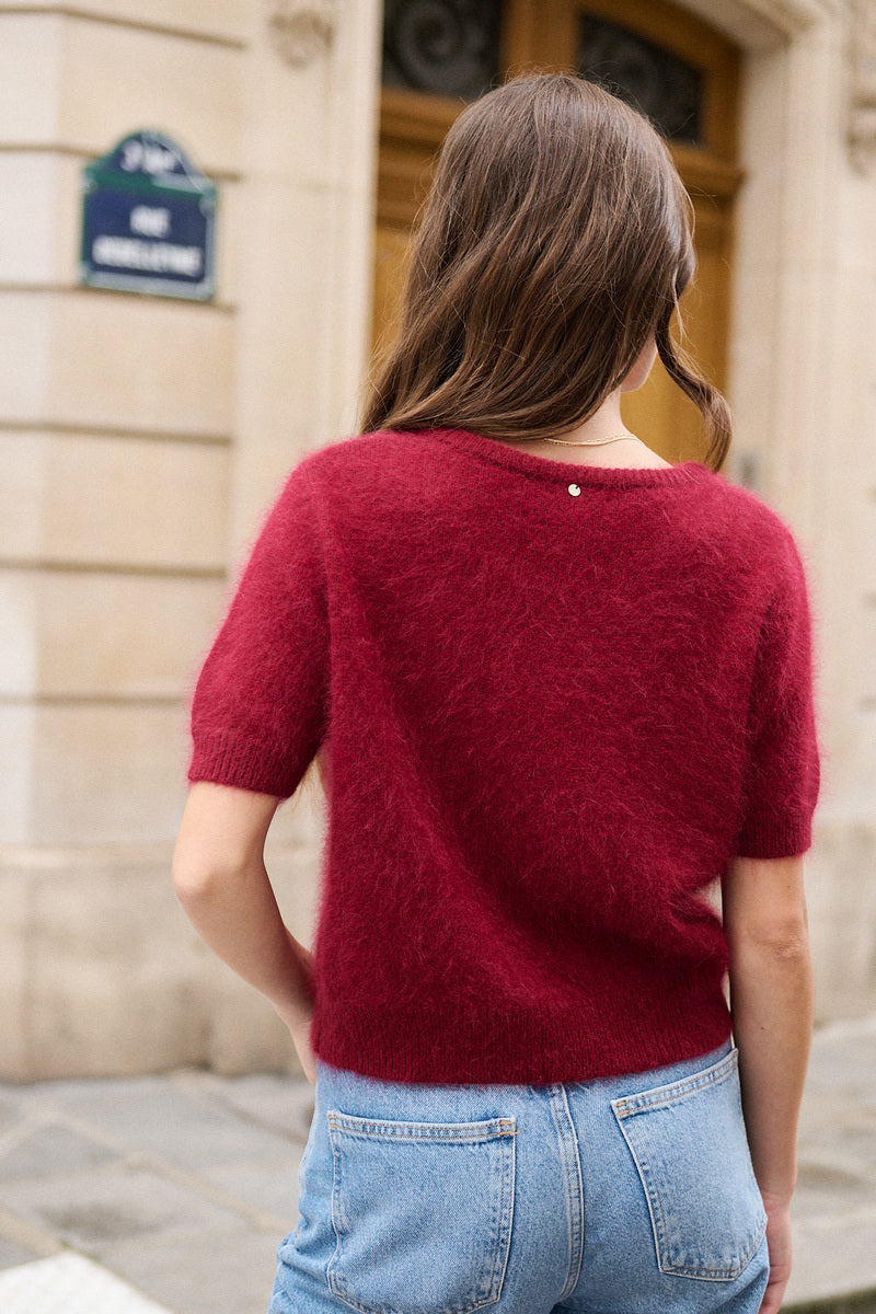 Kurzarm Angora Cardigan