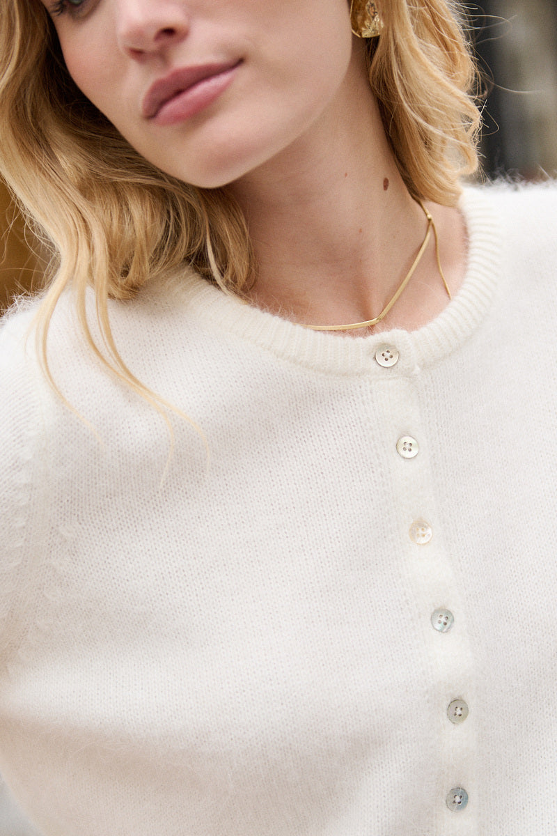 Kurzarm Angora Cardigan