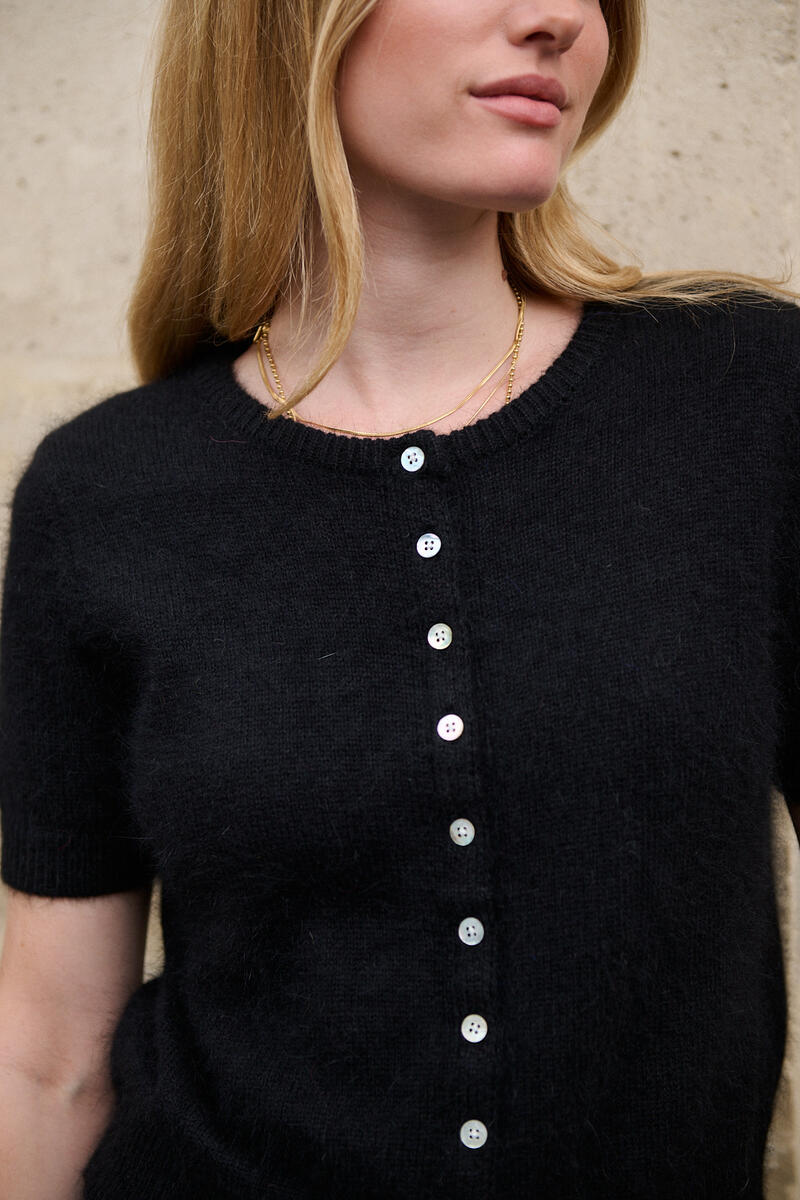 Kurzarm Angora Cardigan