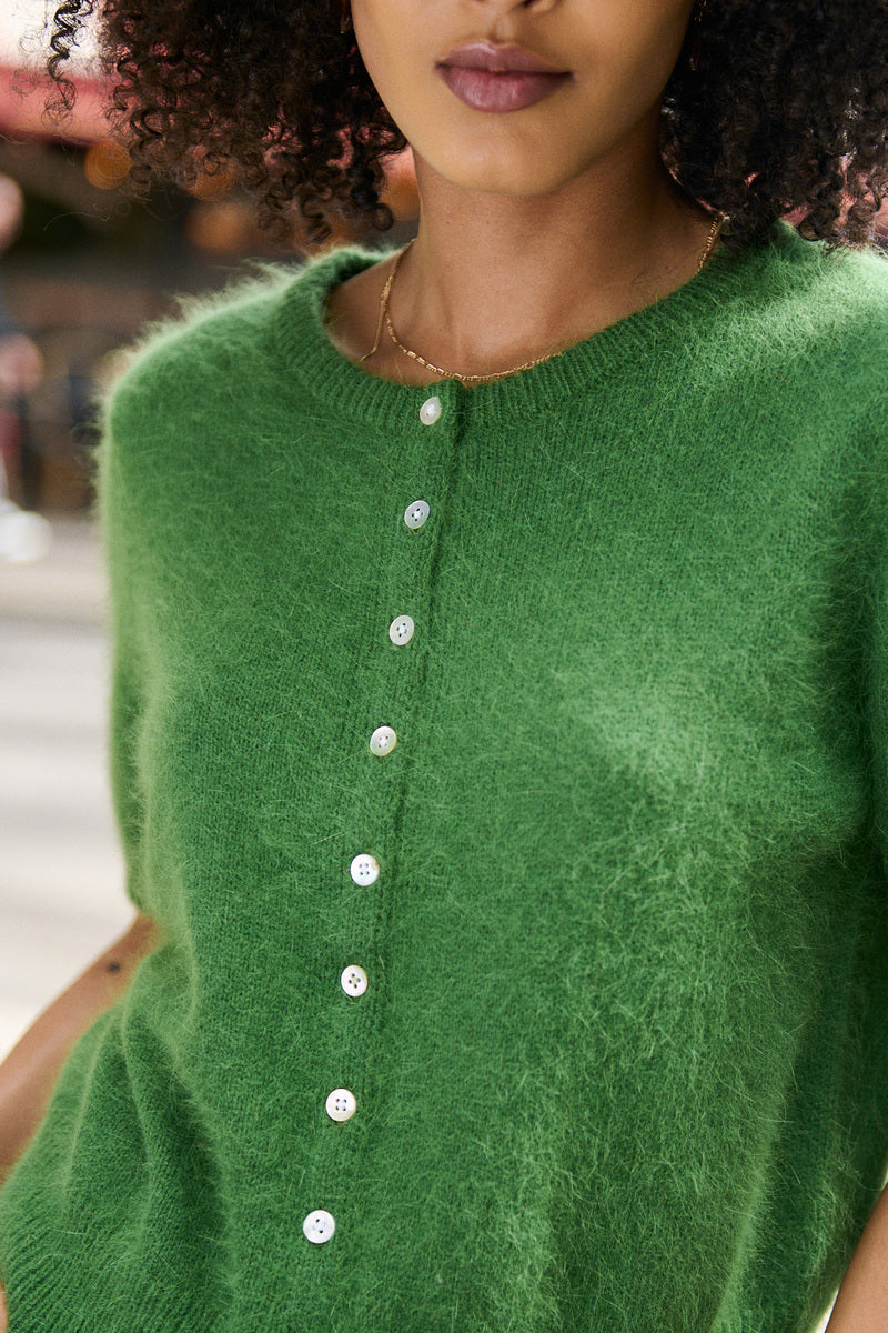 Kurzarm Angora Cardigan