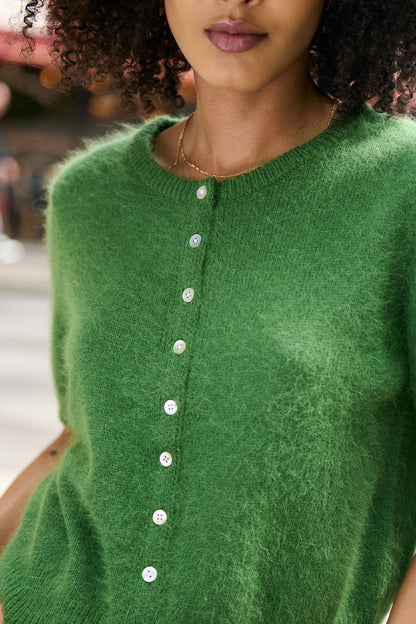 Kurzarm Angora Cardigan