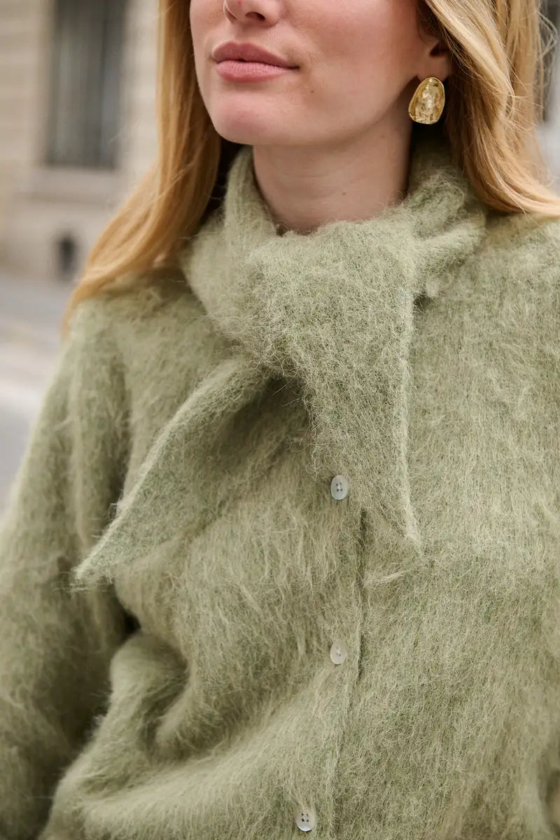 Cardigan aus langhaariger Wollmischung