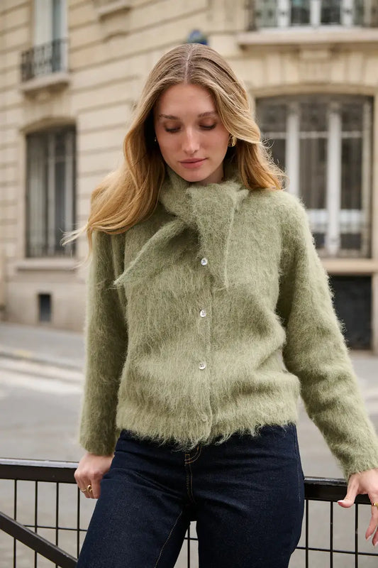 Cardigan aus langhaariger Wollmischung