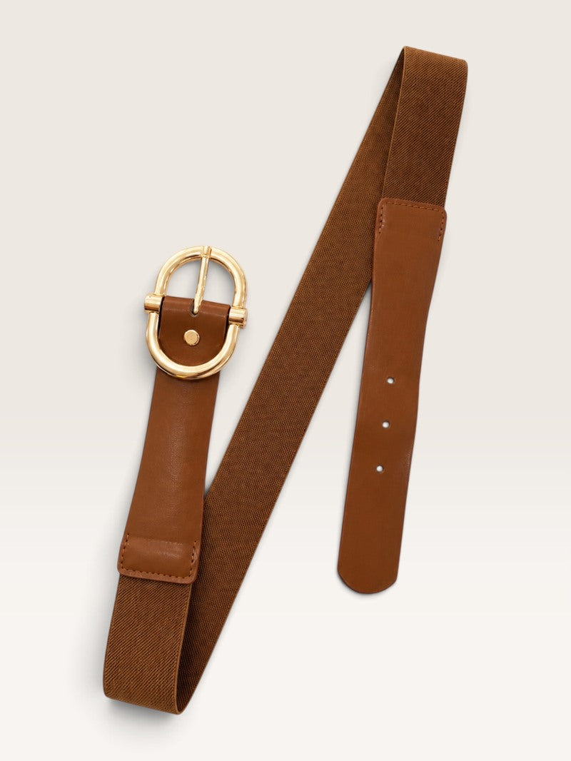 Elastischer Damen Gürtel mit Ledereinsätzen