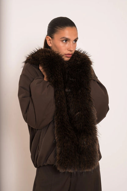 Damen Winterjacke mit Kunstfellkragen