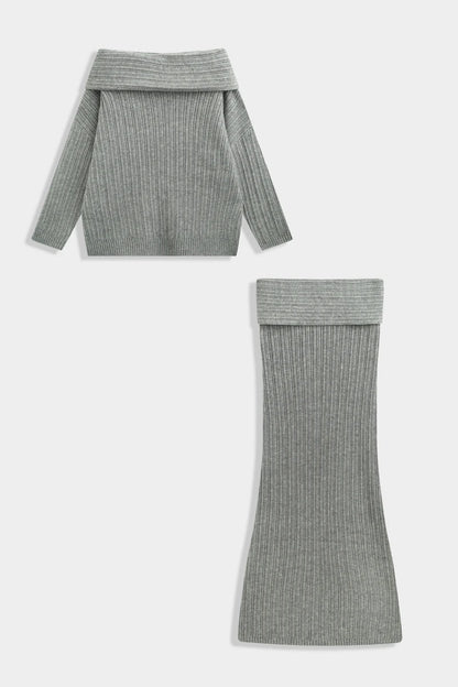 Geripptes Strickset