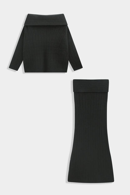 Geripptes Strickset