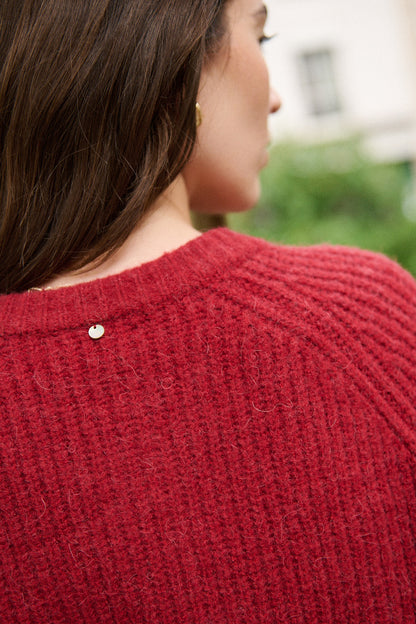 Oversize Alpaka-Woll-Strickjacke