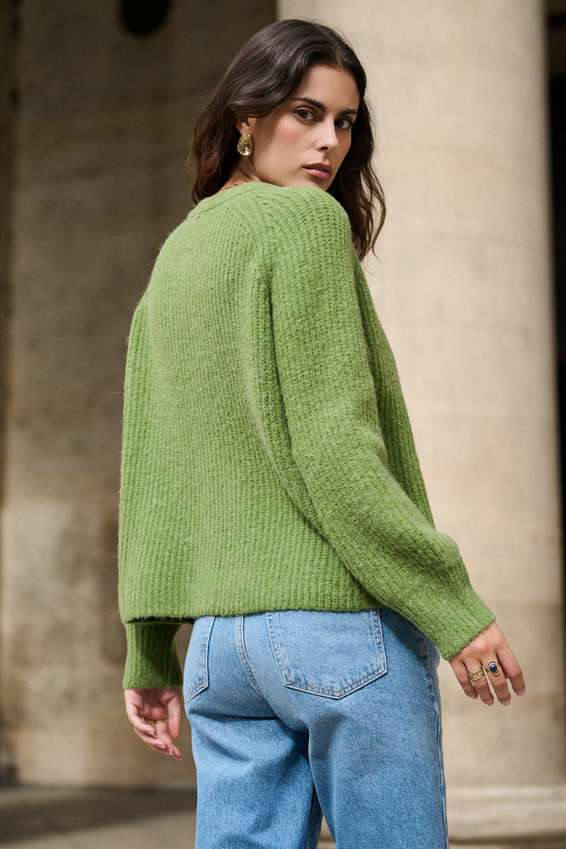 Oversize Alpaka-Woll-Strickjacke