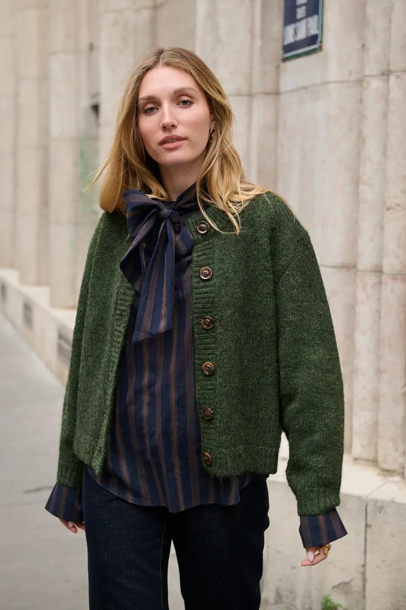 Oversize-Wollstrickjacke