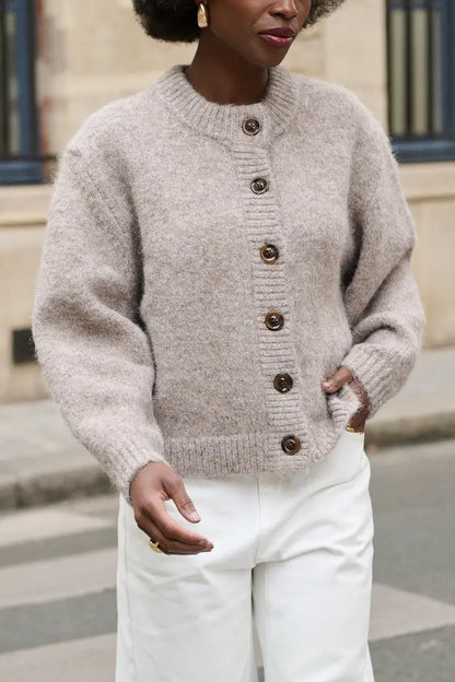 Oversize-Wollstrickjacke