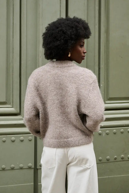 Oversize-Wollstrickjacke
