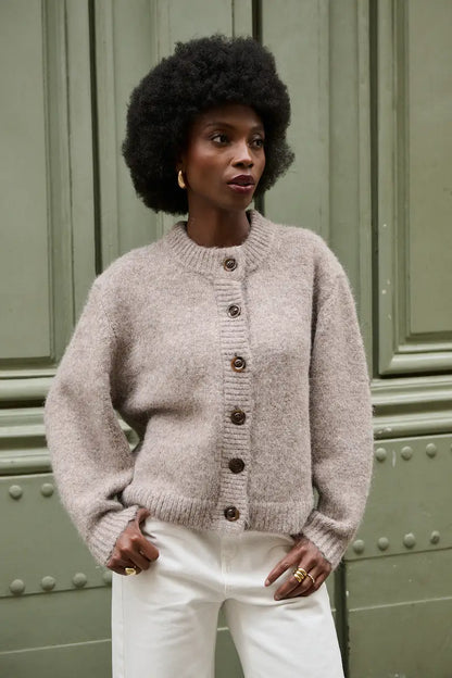 Oversize-Wollstrickjacke