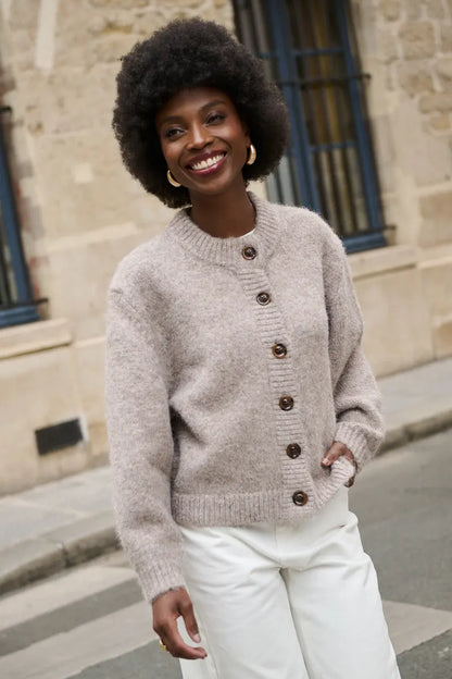 Oversize-Wollstrickjacke